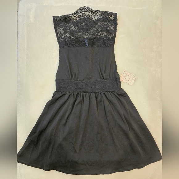 Free People Black Lace Mini Dress Tea For Two Size Xs - Picture 3 of 8